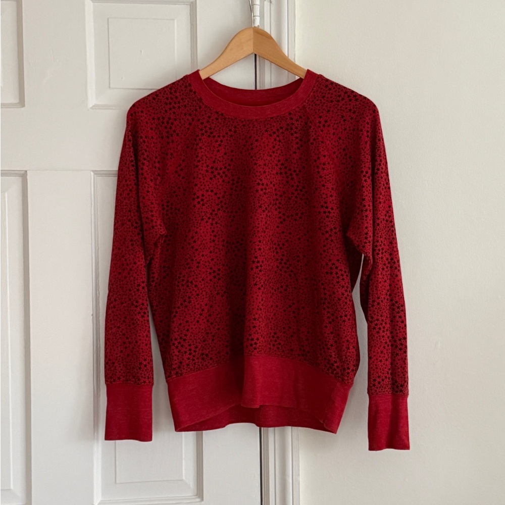 SUNDRY x Anthropologie Starry Red & Black Sweatshirt Top. Women’s Size 2